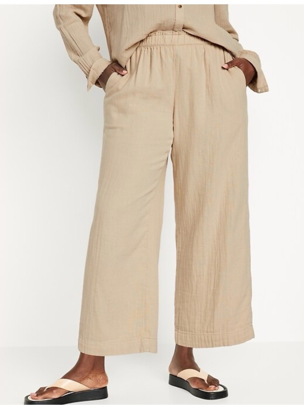 Old Navy High-Waisted Crinkle Gauze Pull-On Ankle Pants size 2X
